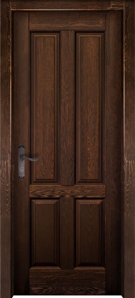 Глухая межкомнатная дверь Ретро Античный орех Массив сосны (ОКА)
