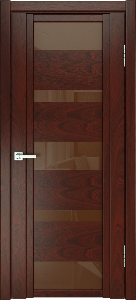 Межкомнатная дверь со стеклом QDO M Красное дерево Шпон (Мильяна)