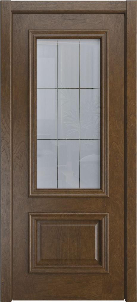 Межкомнатная дверь со стеклом Бристоль Премиум Дуб виски Шпон (Мильяна)