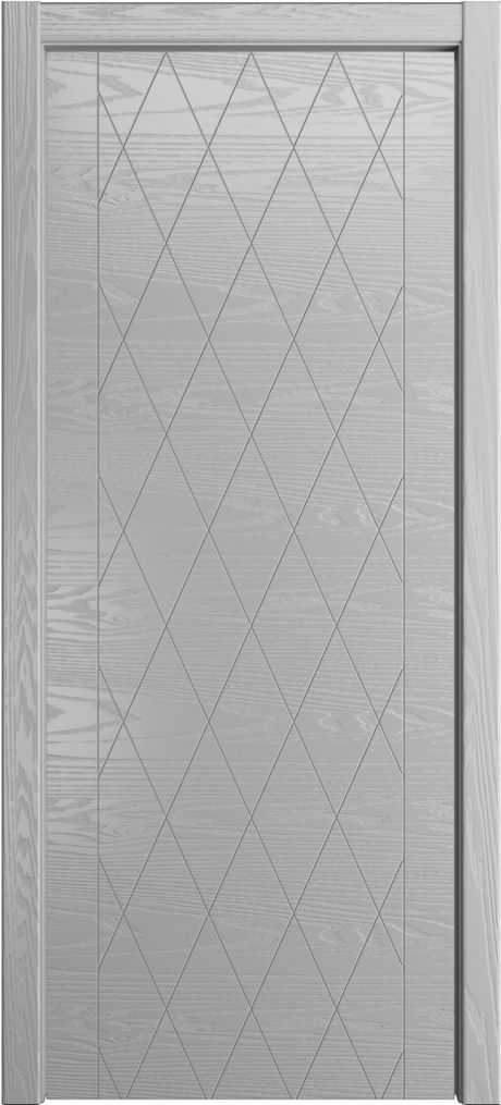 Глухая межкомнатная дверь ID-W Светло серая Шпон (Мильяна)