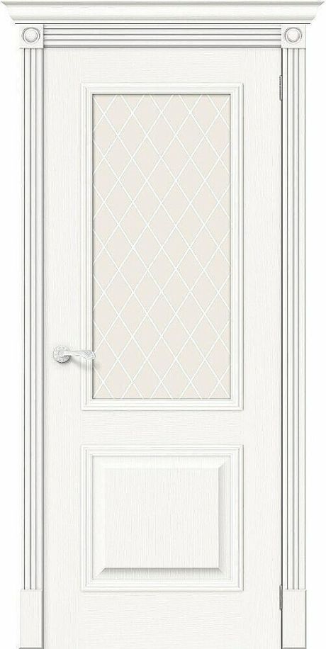 Межкомнатная дверь остекленная Вуд Классик-13 Wood Classic Whitey (Mr.wood)