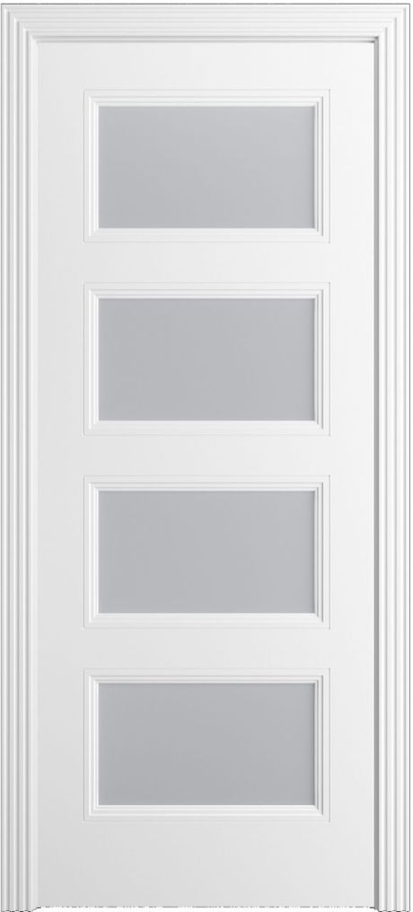 Межкомнатная дверь со стеклом Манхэттен-4 Белоснежный Эмаль (Бипи Дорс)