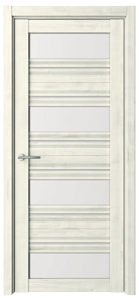 Межкомнатная дверь со стеклом Монтана Жемчужный Soft Touch Стекло белое (ALBERO)