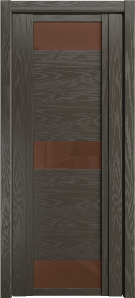 Межкомнатная дверь со стеклом QDO R Гриджио Шпон (Мильяна)