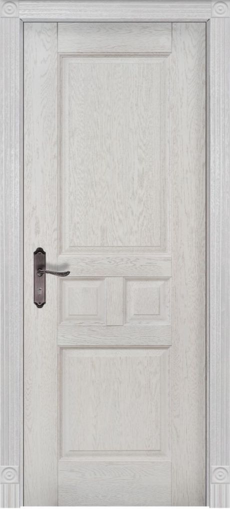 Глухая межкомнатная дверь Тоскана Вайт Массив дуба (ОКА)