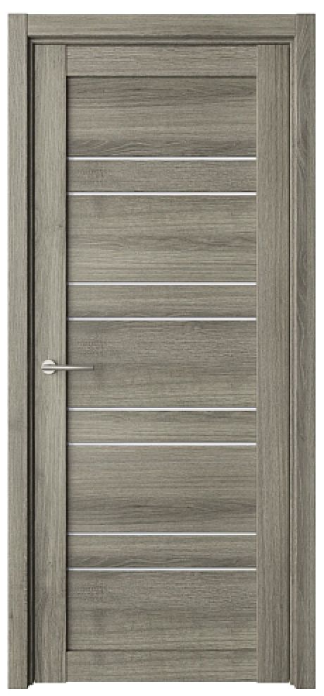 Межкомнатная дверь со стеклом Дублин Пепельный ясень Эко-шпон Стекло мателюкс (ALBERO)