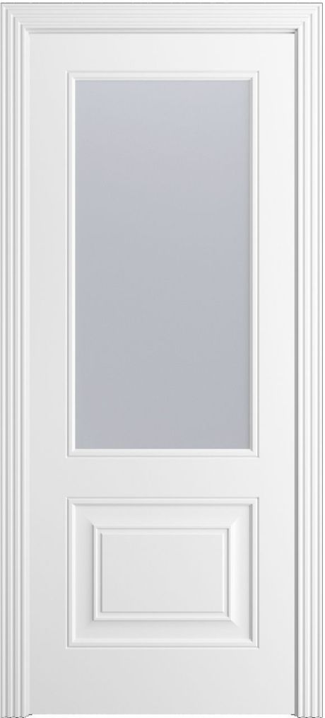 Межкомнатная дверь со стеклом Версаль-1Ф Белоснежный Эмаль (Мильяна)