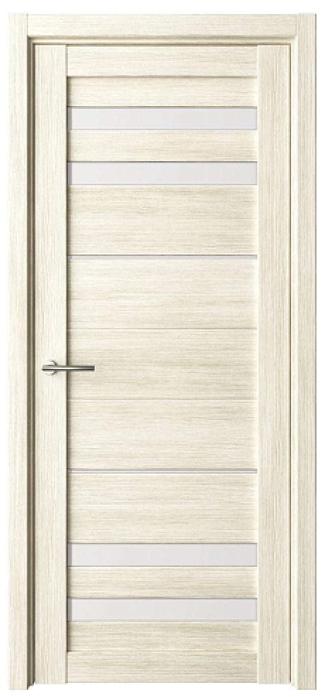 Межкомнатная дверь со стеклом Пекин Белый кипарис Эко-шпон Стекло белое (ALBERO)