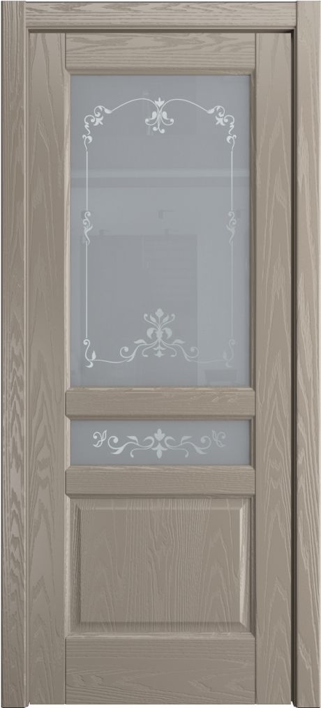 Межкомнатная дверь со стеклом Ребекка Латте Шпон (Мильяна)