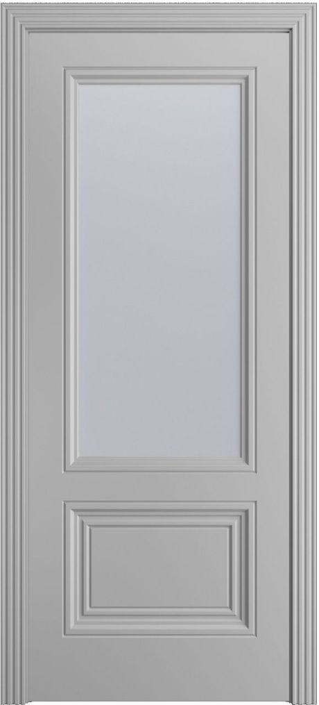 Межкомнатная дверь со стеклом Версаль-1Ф Премиум Светло серая Эмаль (Мильяна)