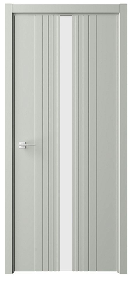 Межкомнатная дверь со стеклом ПО Геометрия-8 Серый Эмаль Стекло белое (ALBERO)