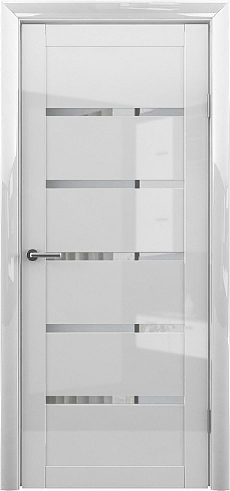Межкомнатная дверь с зеркалом Вена GL Белый глянец Глянец Зеркало (ALBERO)