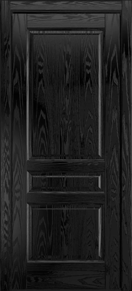 Глухая межкомнатная дверь Ребекка Неро Шпон (Мильяна)