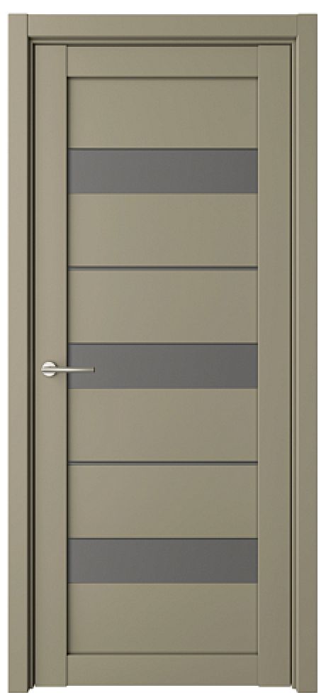 Межкомнатная дверь со стеклом Прага Серый Vinyl Стекло графитовое (ALBERO)