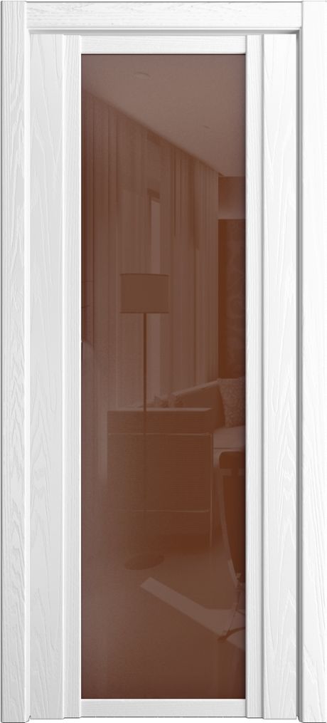 Межкомнатная дверь со стеклом QDO X Белоснежный Шпон (Мильяна)