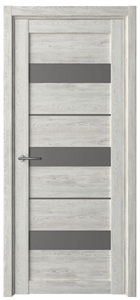 Межкомнатная дверь со стеклом Прага Дуб нордик Эко-шпон Стекло графитовое (ALBERO)