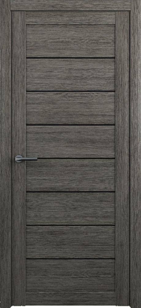 Межкомнатная дверь со стеклом Сеул Серый кедр Эко-шпон Стекло черное (ALBERO)