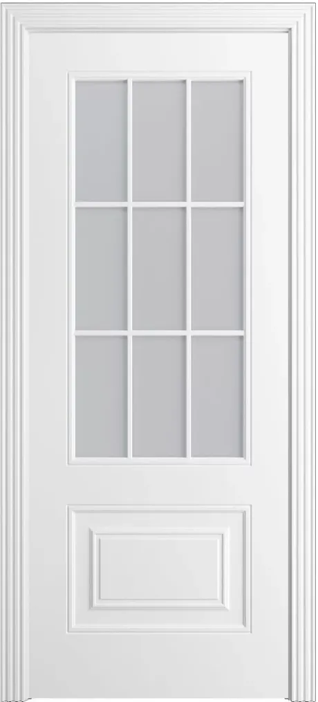 Межкомнатная дверь со стеклом Версаль-1Ф Loft (9) Белоснежный Эмаль (Мильяна)