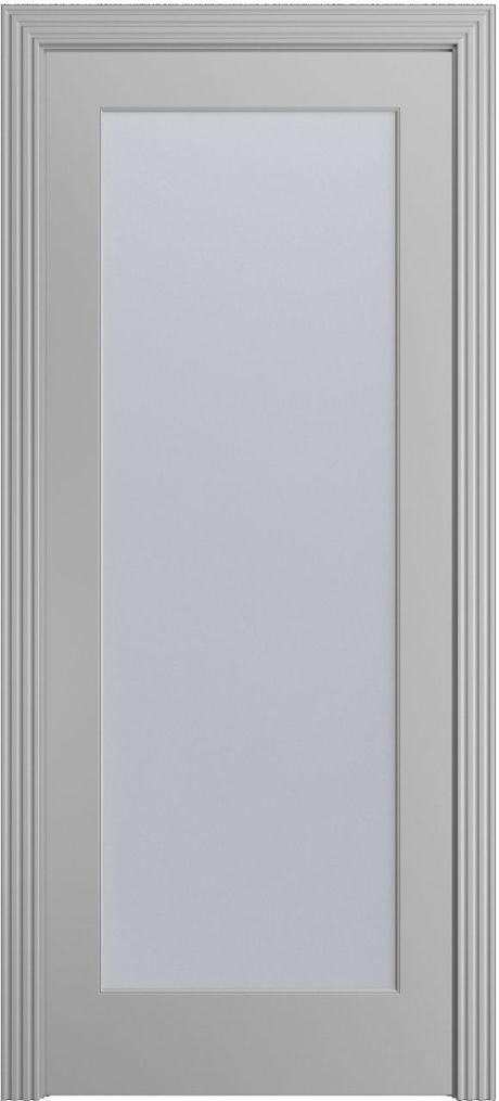 Межкомнатная дверь со стеклом Бруклин-1 Светло серая Эмаль (Бипи Дорс)