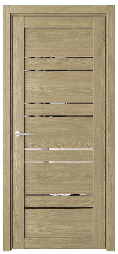 Межкомнатная дверь с зеркалом Дублин Натуральный дуб Эко-шпон Зеркало (ALBERO)