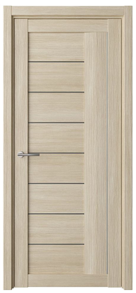 Межкомнатная дверь со стеклом Марсель Лиственница мокко Эко-шпон Стекло графитовое (ALBERO)