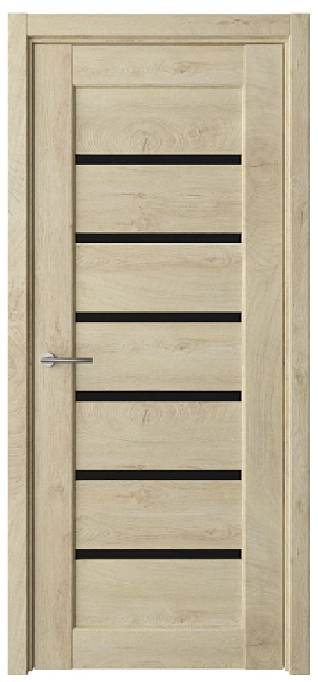 Межкомнатная дверь со стеклом Мальта Дуб золотистый CPL TL Стекло черное (ALBERO)