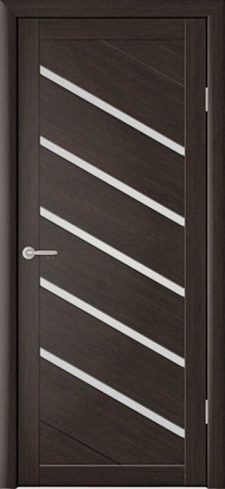 Межкомнатная дверь со стеклом Сингапур Темный кипарис Эко-шпон Стекло мателюкс (ALBERO)