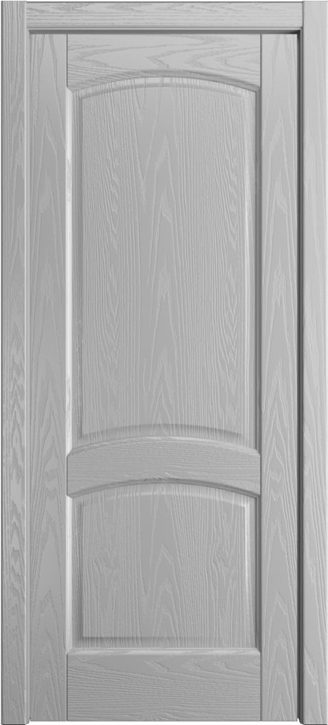 Глухая межкомнатная дверь Фиона Светло серая Шпон (Мильяна)