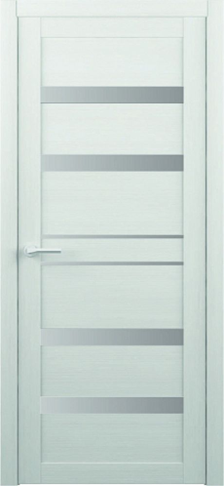 Межкомнатная дверь со стеклом Тренд-12 Белая лиственница Eco Tex Стекло мателюкс (ALBERO)