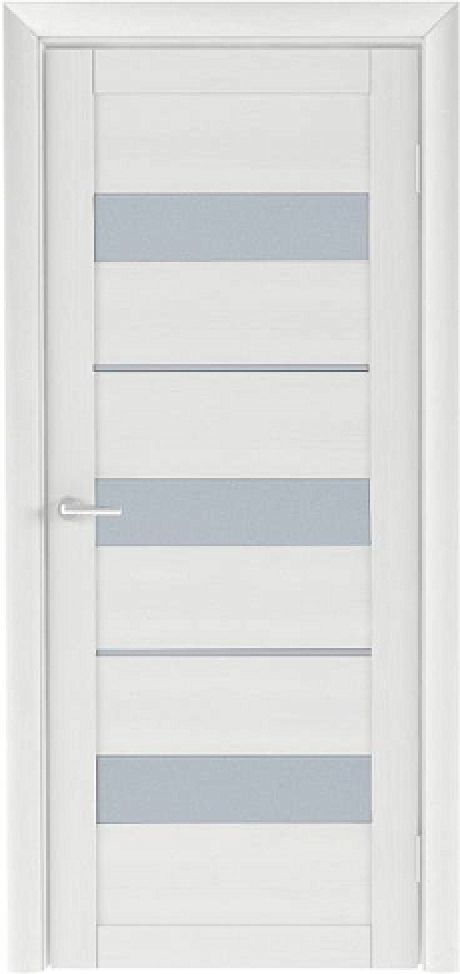 Межкомнатная дверь со стеклом Тренд Т-7 Белая лиственница Eco Tex Стекло мателюкс (ALBERO)