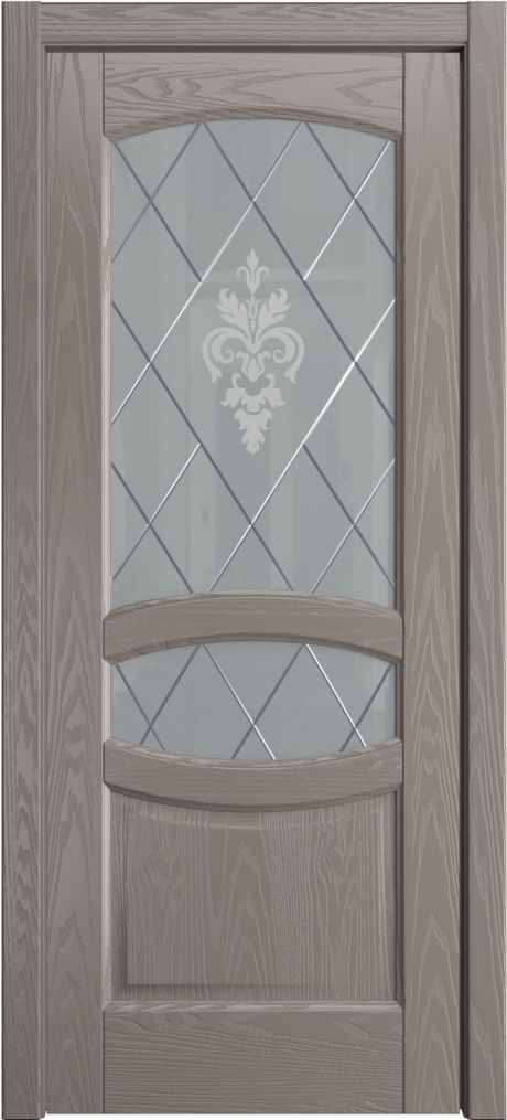 Межкомнатная дверь со стеклом София Темно-серый Шпон (Мильяна)