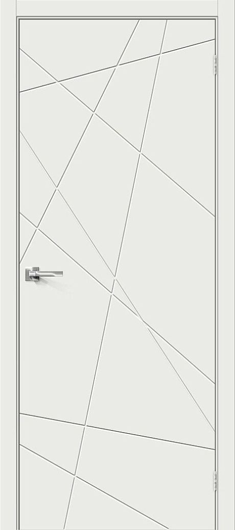 Межкомнатная дверь глухая Граффити-5 Super White (BRAVO)