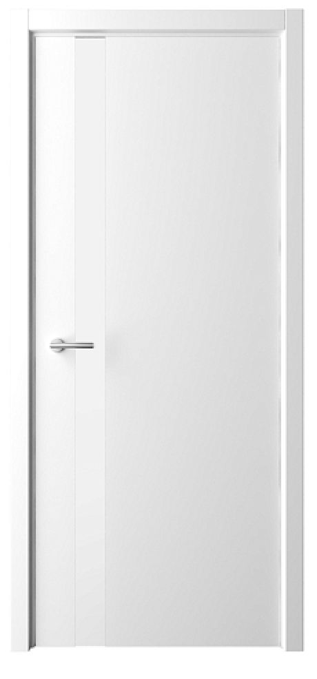 Межкомнатная дверь со стеклом ПО Геометрия-5 Белый Эмаль Стекло белое (ALBERO)