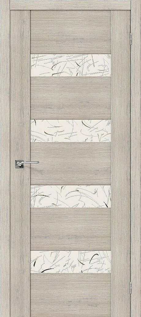 Межкомнатная дверь остекленная VM4 Soft Cappuccino Veralinga (ĒLPORTA)