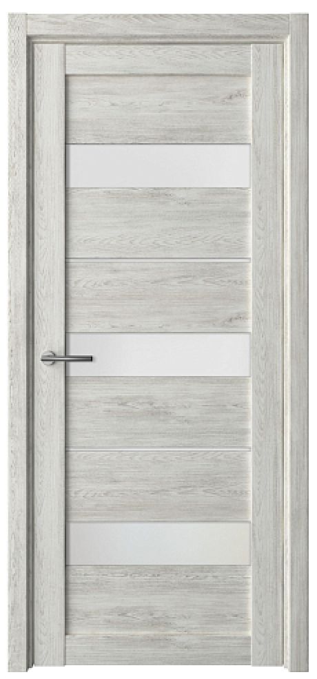 Межкомнатная дверь со стеклом Прага Дуб нордик Эко-шпон Стекло мателюкс (ALBERO)