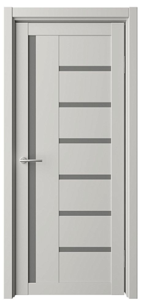 Межкомнатная дверь со стеклом Мадрид Платина Vinyl Стекло графитовое (ALBERO)