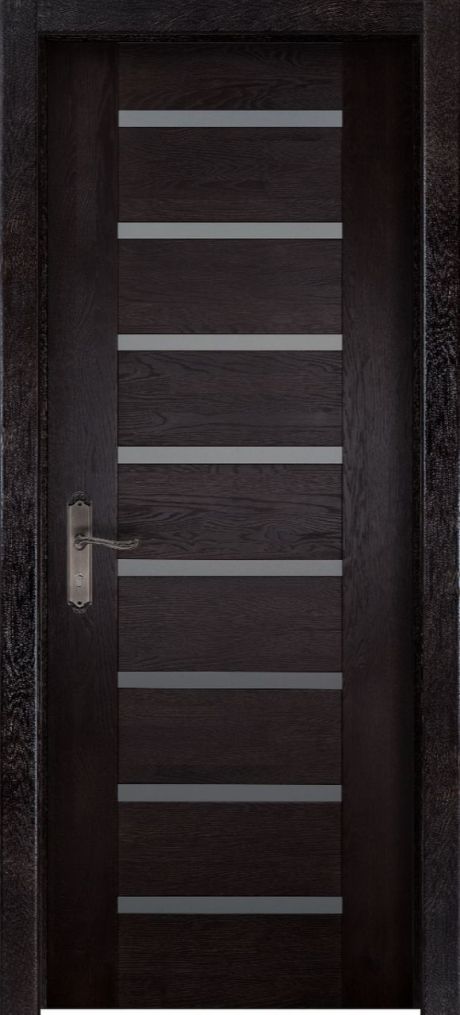 Межкомнатная дверь со стеклом Хай-тек №3 Венге Массив дуба (ОКА)