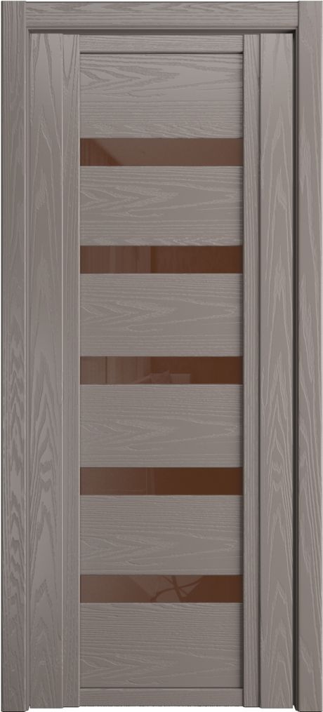 Межкомнатная дверь со стеклом QDO Z Темно-серый Шпон (Мильяна)