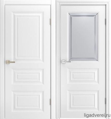 Межкомнатная дверь Largo-3 Белый Эмаль (Лига дверей)