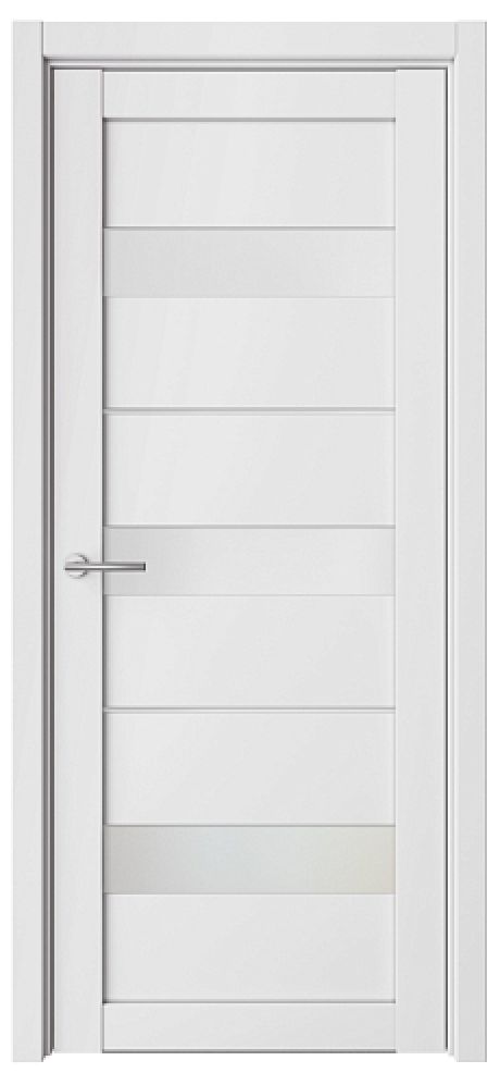 Межкомнатная дверь со стеклом Прага Белый Vinyl Стекло мателюкс (ALBERO)