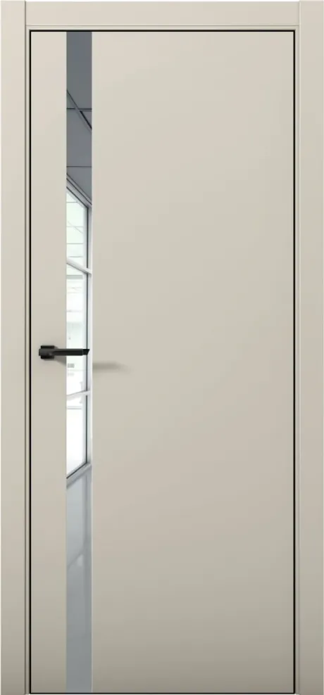 Межкомнатная дверь с зеркалом ESTETICA 07 Силк грей Кромка AL Black (Brandoors)