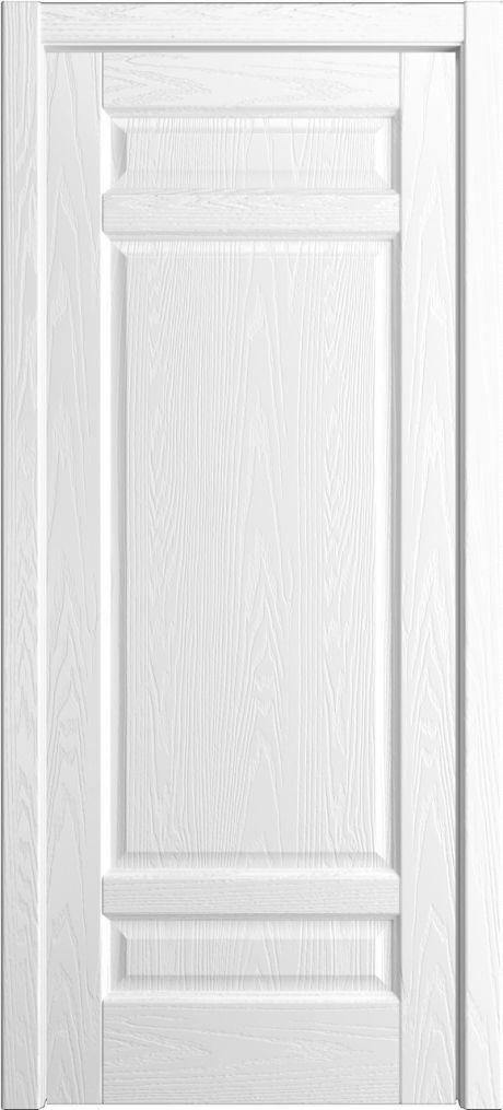 Глухая межкомнатная дверь Клариса Белоснежный Шпон (Мильяна)
