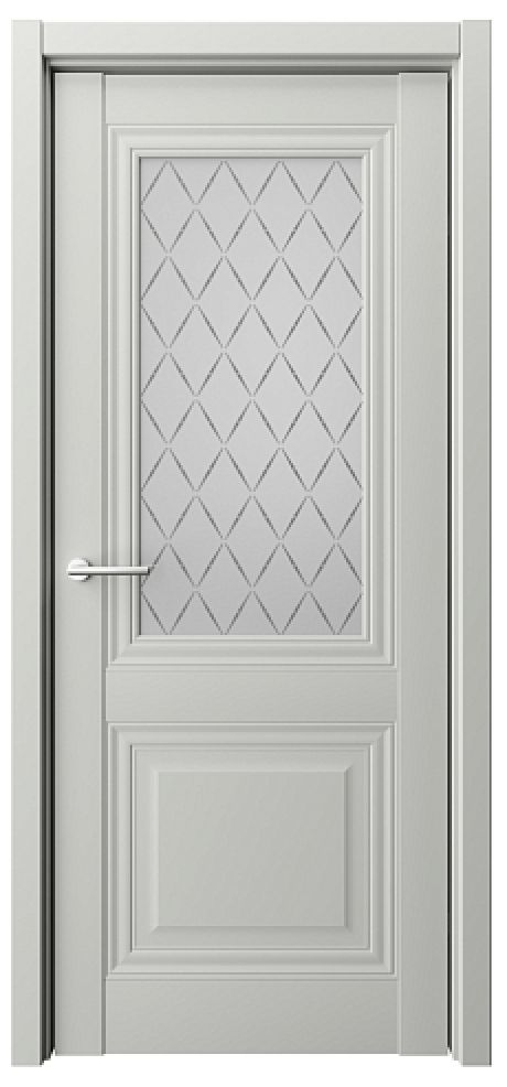 Межкомнатная дверь со стеклом Спарта-2 Платина Vinyl Стекло мателюкс "Лорд серый" (ALBERO)