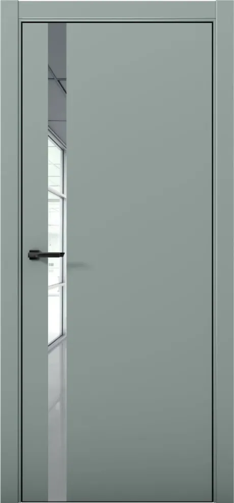 Межкомнатная дверь с зеркалом ESTETICA 07 Deep Green Кромка AL Black (Brandoors)