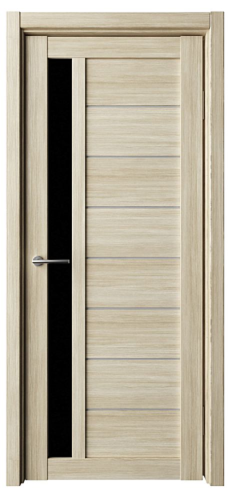 Межкомнатная дверь со стеклом Севилья Лиственница мокко Эко-шпон Стекло черное (ALBERO)