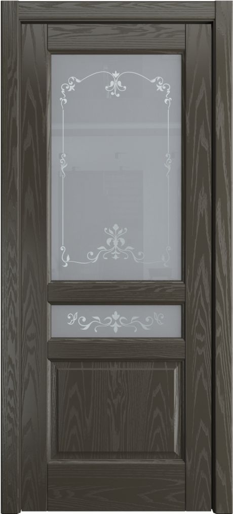 Межкомнатная дверь со стеклом Ребекка Гриджио Шпон (Мильяна)