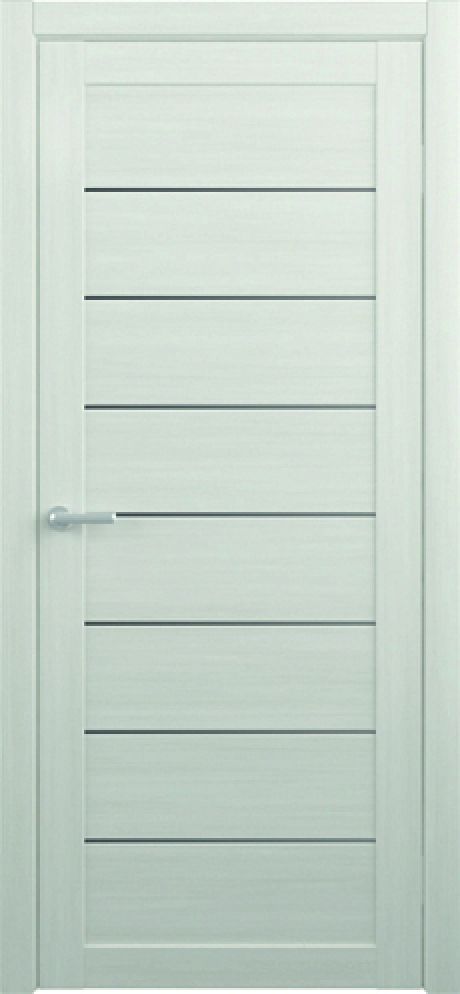 Межкомнатная дверь со стеклом Сеул Белый кипарис Эко-шпон Стекло графитовое (ALBERO)