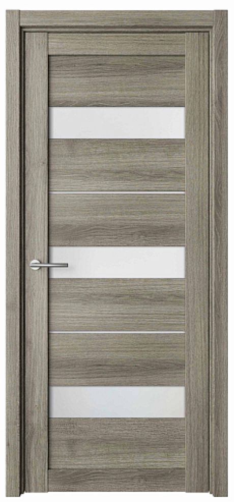 Межкомнатная дверь со стеклом Прага Пепельный ясень Эко-шпон Стекло мателюкс (ALBERO)