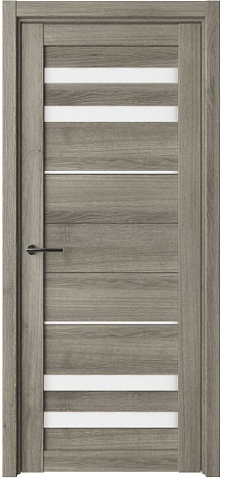 Межкомнатная дверь со стеклом Пекин Пепельный ясень Эко-шпон Стекло белое (ALBERO)