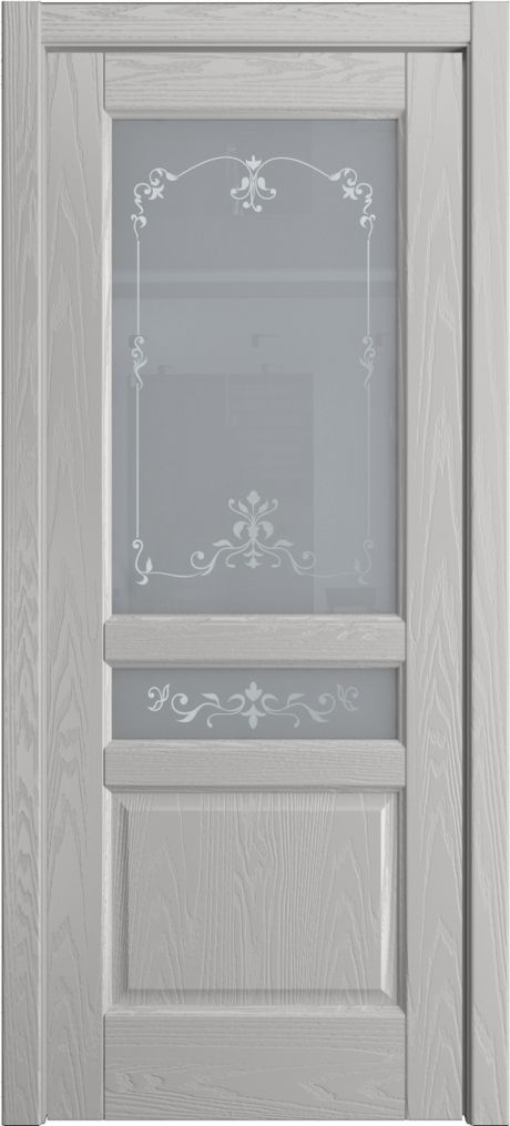 Межкомнатная дверь со стеклом Ребекка Грей Шпон (Мильяна)